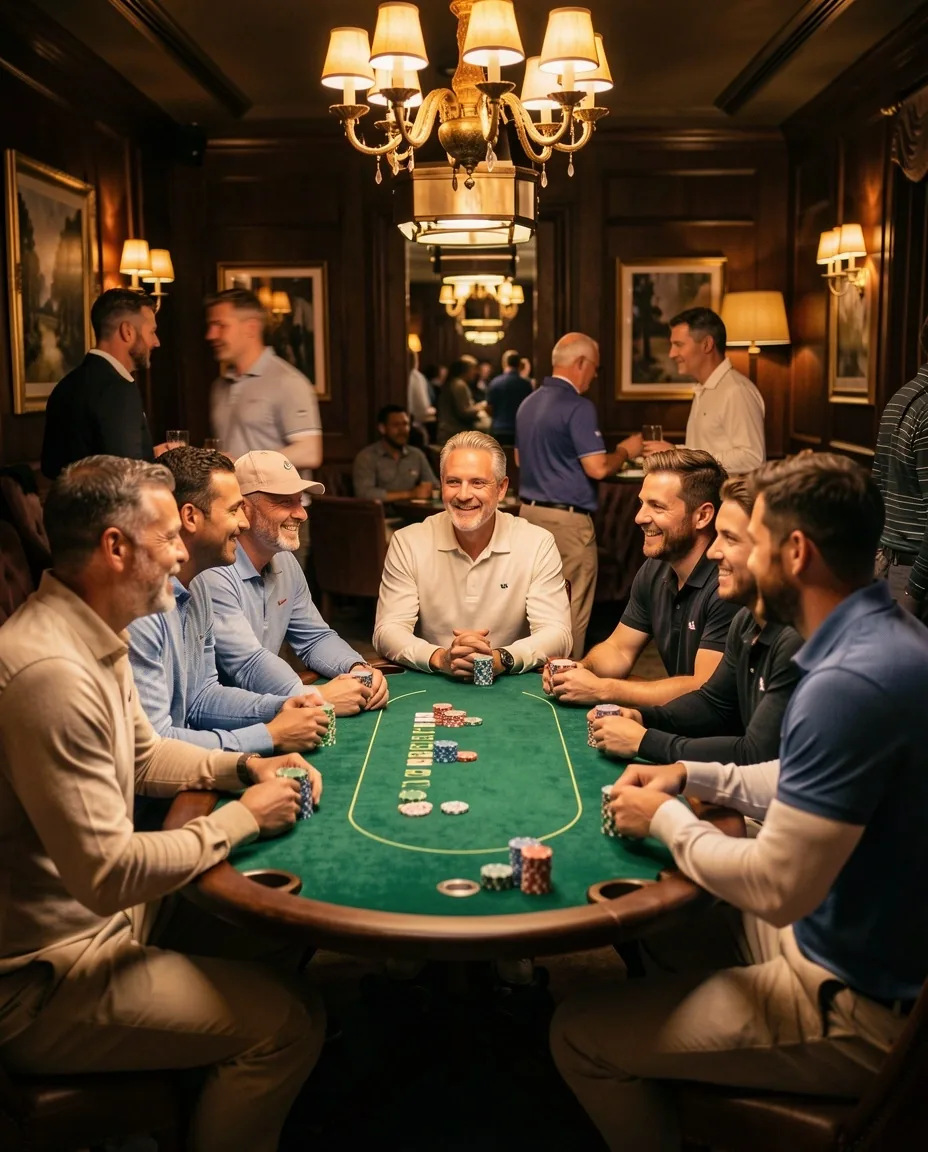 Goście przy stole pokerowym w Poker Lounge Royal Ambers