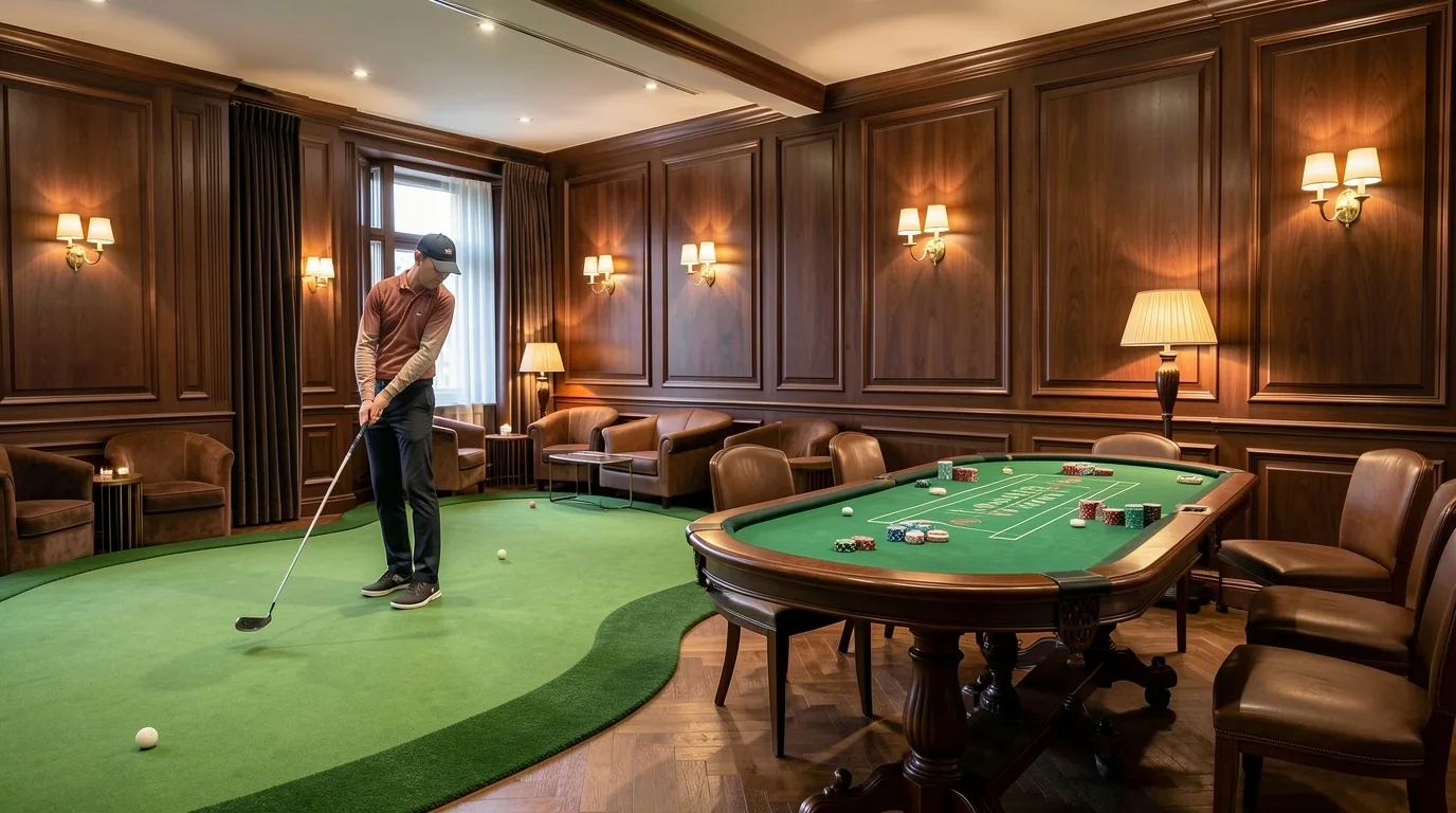 Wnętrze studia fittingowego i poker lounge Royal Ambers w Gdyni